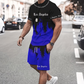 👕Férfi grafikás póló és rövidnadrág szett 🌴