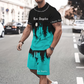 👕Férfi grafikás póló és rövidnadrág szett 🌴
