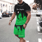 👕Férfi grafikás póló és rövidnadrág szett 🌴