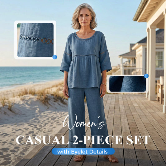 Női kényelmes 2 részes szett lyukacsos díszítéssel