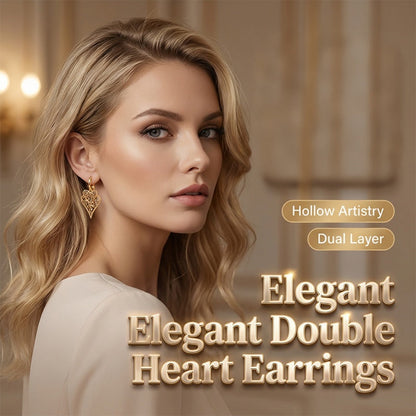 Elegáns csillogó szív karika fülbevalók