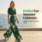 Elegáns V-nyakú, virágmintás, széles szárú jumpsuit