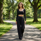 Női kényelmes crop top & széles szárú nadrág szett