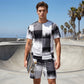 👕🩳 Set med T-shirt och shorts för män med abstrakt tryck