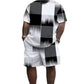 👕🩳 Set med T-shirt och shorts för män med abstrakt tryck