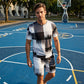 👕🩳 Set med T-shirt och shorts för män med abstrakt tryck