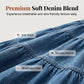 Magas derekú, réteges, A-vonalú denim maxi szoknya nőknek