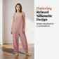 Női, csíkos, vékony pántos, szabadidős jumpsuit