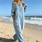 Laza szabású, széles szárú overall jumpsuit zsebekkel