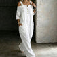 Laza szabású, széles szárú overall jumpsuit zsebekkel