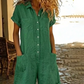 Rövid ujjú, gombos jumpsuit nőknek