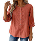 Women's Embroidered Cotton Linen Blouse
