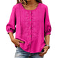 Women's Embroidered Cotton Linen Blouse