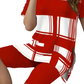 Women's Contrast Print Short-Sleeve Top and Shorts Set
