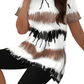Women's Contrast Print Short-Sleeve Top and Shorts Set