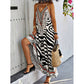 Zebra- és leopárdmintás csúszós maxi ruha