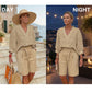 👗Női alkalmi V-nyakú felső és rövidnadrág szett