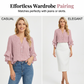 Elegáns fodros ujjú V-nyakú blúz