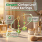 【1+1-et ingyen】Elegáns ginkgo-levél mintás rojtos fülbevalók