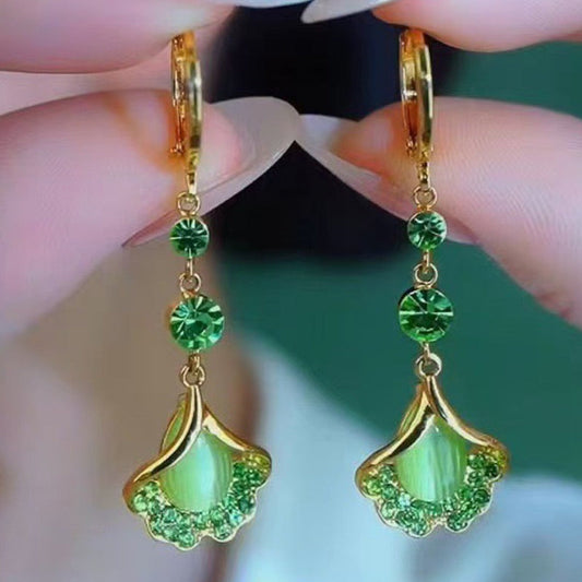 【1+1-et ingyen】Elegáns ginkgo-levél mintás rojtos fülbevalók