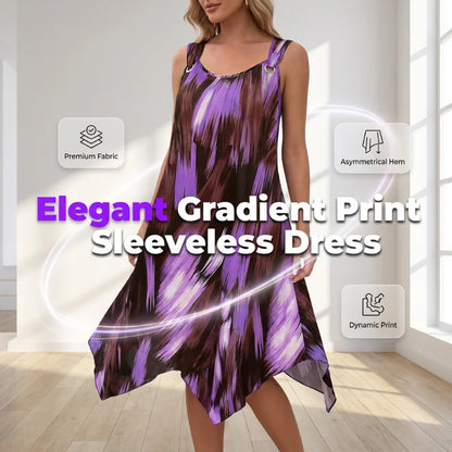 Elegáns gradiens nyomatú ujjatlan ruha
