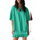 Women's Oversized T-Shirt & Ruffle Skirt 2-Piece Set