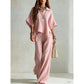 Women's Short Sleeve Shirt and Long Pants Set