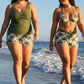 👙 Női szabadidős tankini fürdőruha-szett (rövidnadrággal) – 3 részes szett