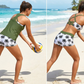👙 Női szabadidős tankini fürdőruha-szett (rövidnadrággal) – 3 részes szett