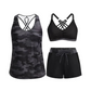 👙 Női szabadidős tankini fürdőruha-szett (rövidnadrággal) – 3 részes szett