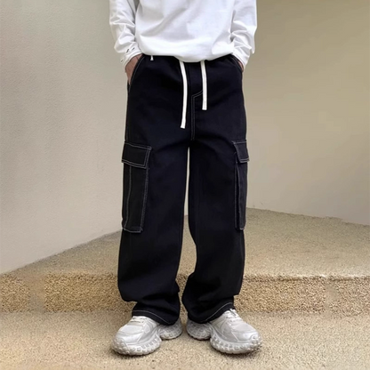 Utility Wide-Leg Cargo Jeans