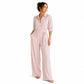 Női, félhosszú ujjú, széles szárú jumpsuit