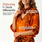 Női vintage V-nyakú felső és nadrág szett