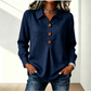 👚 Elegáns gombos blúz szárnyas gallérral