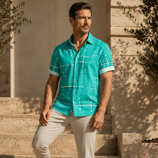 👔【S-5XL】Férfi rugalmas gombos ing – laza fazonú