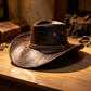 Vintage széles karimájú cowboykalap állítható szíjjal