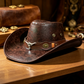 Vintage széles karimájú cowboykalap állítható szíjjal