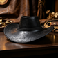 Vintage széles karimájú cowboykalap állítható szíjjal