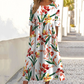 👗 Női elegáns virágmintás kerek nyakú hosszú ruha