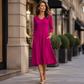 👗Legjobb választás - V-nyakú midi ruha