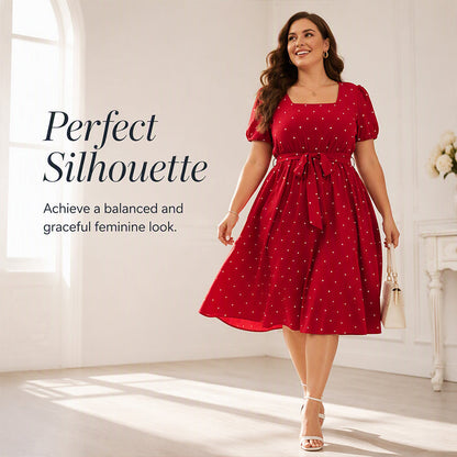 👗 Női Plus Size Pöttyös Ruha