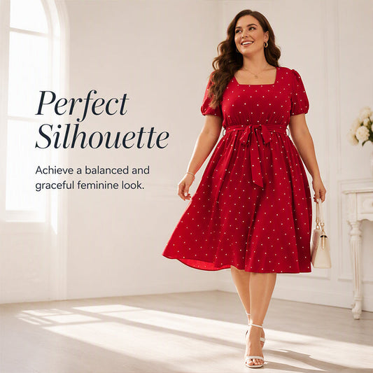 👗 Női Plus Size Pöttyös Ruha