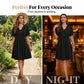 👗 Női elegáns puffos ujjú V-nyakú ruha