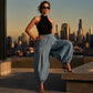 Női bő szárú, harem farmernadrág