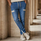 Férfi slim fit, gumis derekú farmer joggerek