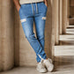 Férfi slim fit, gumis derekú farmer joggerek