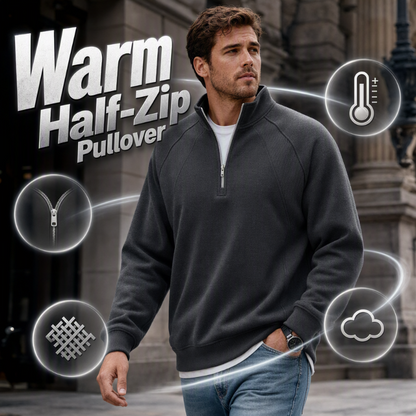 👚✨Férfi alkalmi meleg félcipzáras pulóver