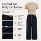 Women's Casual Drawstring Wide-Leg Jeans