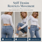 Női magas derekú szakadt skinny farmernadrág koptatott sztreccs denim nadrág