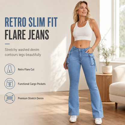 👖 Kargózsebek, előnyös szár | Női nagy rugalmasságú farmernadrág